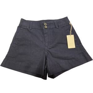 A NEW DAY Navy Flat-front Cotton Stretch Shorts Size 4